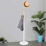 Casa si Gradina - Mobilier - Organizare si depozitare - Cuiere - Cuier tip pom din metal, baza marmura, 6 agatatoare, 172cm, alb si maro - Infinity.ro