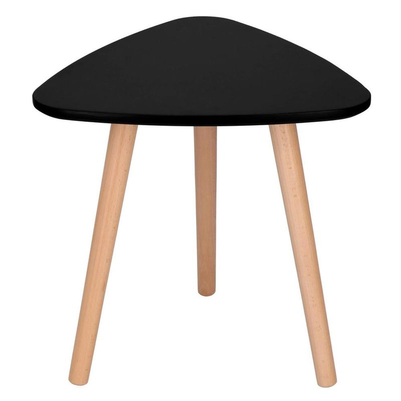 Casa si Gradina - Mobilier - Mese si birouri - Masute de cafea - Set 2 mese de cafea, ovale, 54x45 cm si 41x40 cm, Blat MDF, Picioare lemn, Negru - Infinity.ro