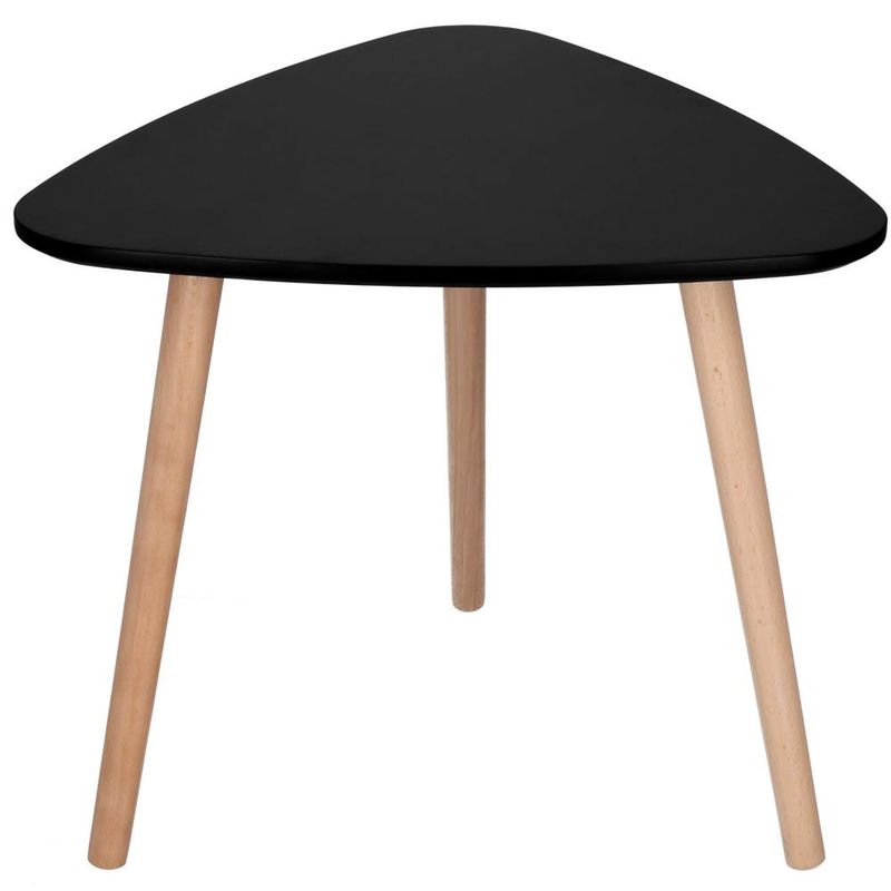 Casa si Gradina - Mobilier - Mese si birouri - Masute de cafea - Set 2 mese de cafea, ovale, 54x45 cm si 41x40 cm, Blat MDF, Picioare lemn, Negru - Infinity.ro