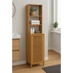 Casa si Gradina - Mobilier - Mobilier baie - Corpuri baie - Dulap baie 5Five Sicela cu usa si rafturi, bambus, 38x33x168 cm, natur - Infinity.ro
