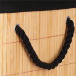 Market - Spalare si intretinere rufe - Uscatoare de rufe si accesorii - Cos de rufe din bambus cu capac, sac detasabil, volum 72L, 42x33x60cm, maro - Infinity.ro