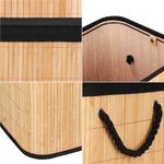 Market - Spalare si intretinere rufe - Uscatoare de rufe si accesorii - Cos de rufe din bambus cu capac, sac detasabil, volum 72L, 42x33x60cm, maro - Infinity.ro