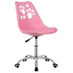 Casa si Gradina - Mobilier - Scaune si fotolii - Scaune - Scaun birou ergonomic, cu sezut din spuma, reglabil pe inaltime, maxim 120 kg, 90x49x48 cm, roz - Infinity.ro