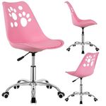 Casa si Gradina - Mobilier - Scaune si fotolii - Scaune - Scaun birou ergonomic, cu sezut din spuma, reglabil pe inaltime, maxim 120 kg, 90x49x48 cm, roz - Infinity.ro
