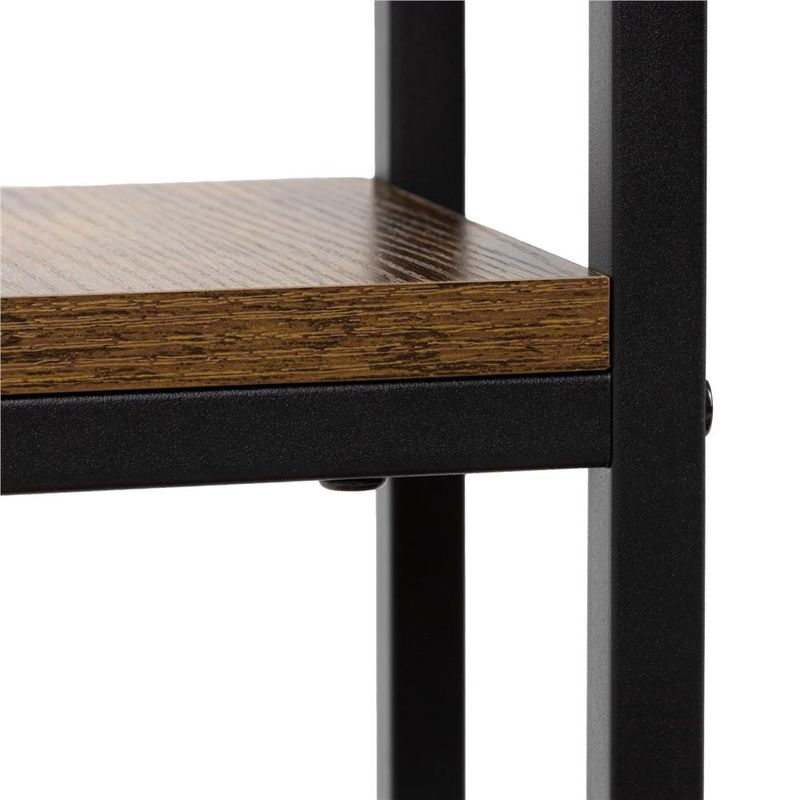 Casa si Gradina - Mobilier - Biblioteci si rafturi - Etajere - Etajera cu 4 rafturi din metal si MDF, 51x34x67 cm, negru si maro - Infinity.ro