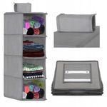 Casa si Gradina - Mobilier - Organizare si depozitare - Organizatoare pentru sertare si dulapuri - Organizator dulap Sersimo, 4 compartimente, textil, 80cm, gri - Infinity.ro