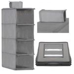 Casa si Gradina - Mobilier - Organizare si depozitare - Organizatoare pentru sertare si dulapuri - Organizator dulap Sersimo, 4 compartimente, textil, 80cm, gri - Infinity.ro