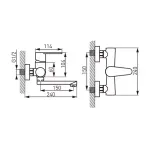 Casa si Gradina - Sanitare - Lavoar baie si accesorii - Baterii sanitare - Baterie lavoar Ferro Algeo montare pe perete - Infinity.ro