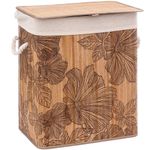 Market - Spalare si intretinere rufe - Uscatoare de rufe si accesorii - Cos rufe 5Five Blackflora, bambus, 60 litri, 42x31x51 cm, natur - Infinity.ro