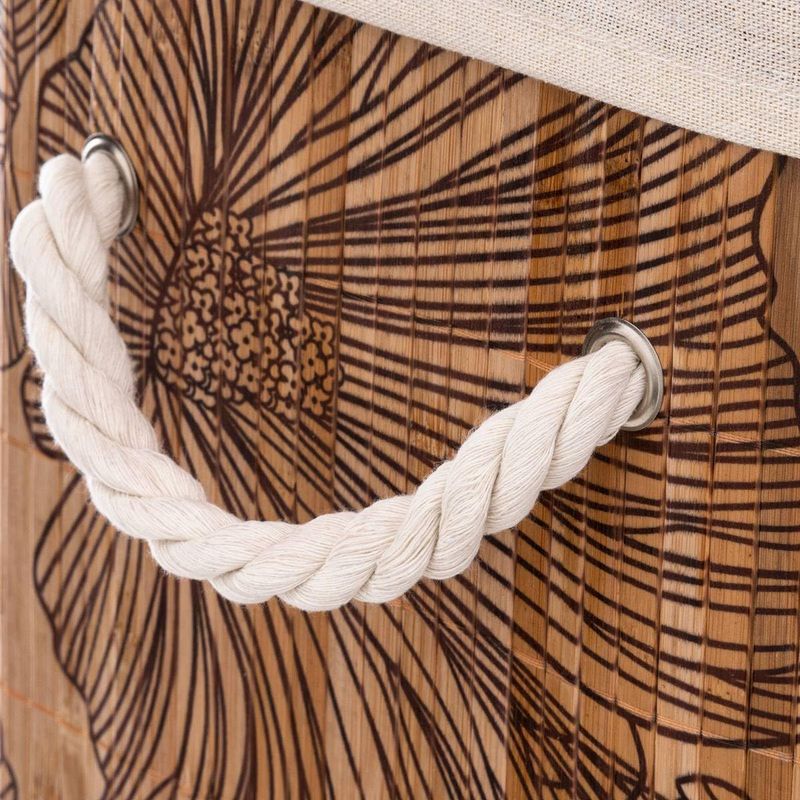 Market - Spalare si intretinere rufe - Uscatoare de rufe si accesorii - Cos rufe 5Five Blackflora, bambus, 60 litri, 42x31x51 cm, natur - Infinity.ro