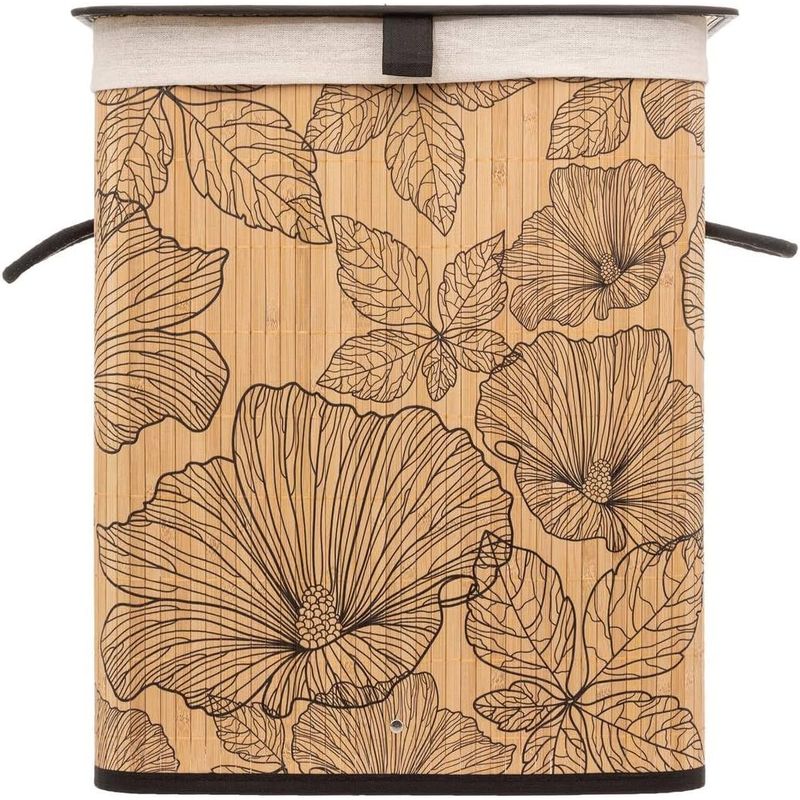 Market - Spalare si intretinere rufe - Uscatoare de rufe si accesorii - Cos rufe 5Five Blackflora, bambus, 60 litri, 42x31x51 cm, natur - Infinity.ro