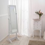 Casa si Gradina - Mobilier - Comode si corpuri - Masute de toaleta - Dulap de toaleta cu oglinda si spatiu de depozitare bijuterii, 41x147cm, alb - Infinity.ro