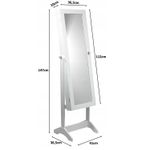 Casa si Gradina - Mobilier - Comode si corpuri - Masute de toaleta - Dulap de toaleta cu oglinda si spatiu de depozitare bijuterii, 41x147cm, alb - Infinity.ro