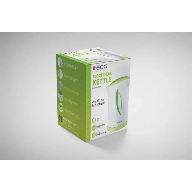 Electronice si Electrocasnice - Climatizare si sisteme de incalzire - Aparate racire aer - Ventilatoare - Cana electrica fierbator ECG RK 1758 verde, 1,7 L, 2000 W, BPA FREE - Infinity.ro
