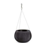Casa si Gradina - Gradinarit si plante - Plante si ghivece - Ghivece si suporturi - Ghiveci decorativ cu lant, Prosperplast, Beton Bowl, rotund, negru, 23.8x16.1 cm - Infinity.ro