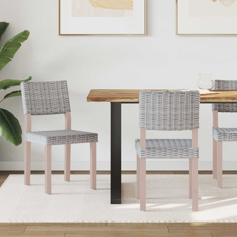 Casa si Gradina - Mobilier - Scaune si fotolii - Scaune - Scaune 2 pcs, Alb spalat 45 x 55 x 84 cm Ratan Kubu - Infinity.ro