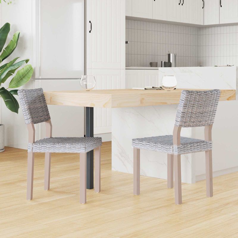 Casa si Gradina - Mobilier - Scaune si fotolii - Scaune - Scaune 2 pcs, Alb spalat 45 x 55 x 84 cm Ratan Kubu - Infinity.ro
