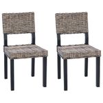 Casa si Gradina - Mobilier - Scaune si fotolii - Scaune - Scaune 2 pcs, Negru spalat, 45 x 55 x 84 cm, Ratan Kubu - Infinity.ro