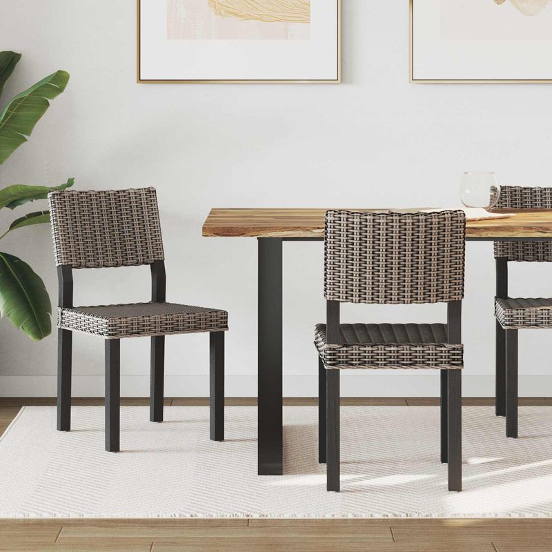 Casa si Gradina - Mobilier - Scaune si fotolii - Scaune - Scaune 2 pcs, Negru spalat, 45 x 55 x 84 cm, Ratan Kubu - Infinity.ro