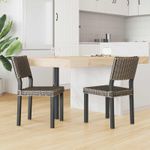 Casa si Gradina - Mobilier - Scaune si fotolii - Scaune - Scaune 2 pcs, Negru spalat, 45 x 55 x 84 cm, Ratan Kubu - Infinity.ro