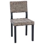 Casa si Gradina - Mobilier - Scaune si fotolii - Scaune - Scaune 2 pcs, Negru spalat, 45 x 55 x 84 cm, Ratan Kubu - Infinity.ro