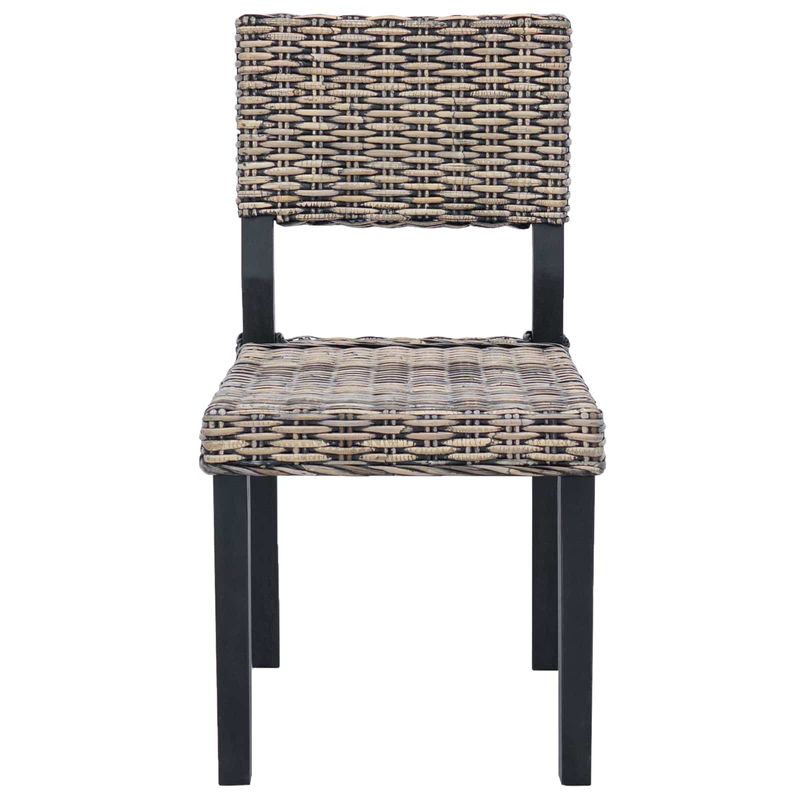 Casa si Gradina - Mobilier - Scaune si fotolii - Scaune - Scaune 2 pcs, Negru spalat, 45 x 55 x 84 cm, Ratan Kubu - Infinity.ro