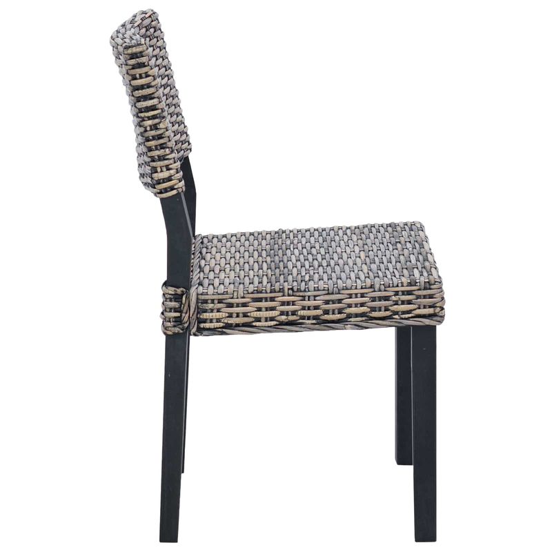 Casa si Gradina - Mobilier - Scaune si fotolii - Scaune - Scaune 2 pcs, Negru spalat, 45 x 55 x 84 cm, Ratan Kubu - Infinity.ro