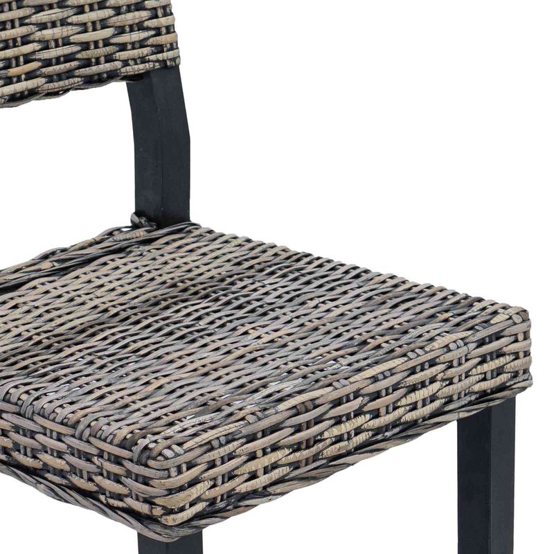 Casa si Gradina - Mobilier - Scaune si fotolii - Scaune - Scaune 2 pcs, Negru spalat, 45 x 55 x 84 cm, Ratan Kubu - Infinity.ro