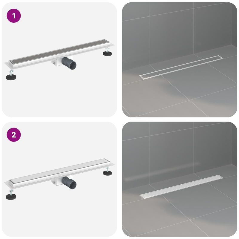 Casa si Gradina - Constructii - Materiale constructii - Sisteme de scurgere - Drenaj pentru dus 2 in 1 Argintiu 80 cm Otel inoxidabil 304 - Infinity.ro