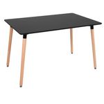 Casa si Gradina - Mobilier - Mese si birouri - Mese living - Masa dining bucatarie, dreptunghiulara, 120x80x74 cm, Blat MDF, Picioare lemn, Negru - Infinity.ro