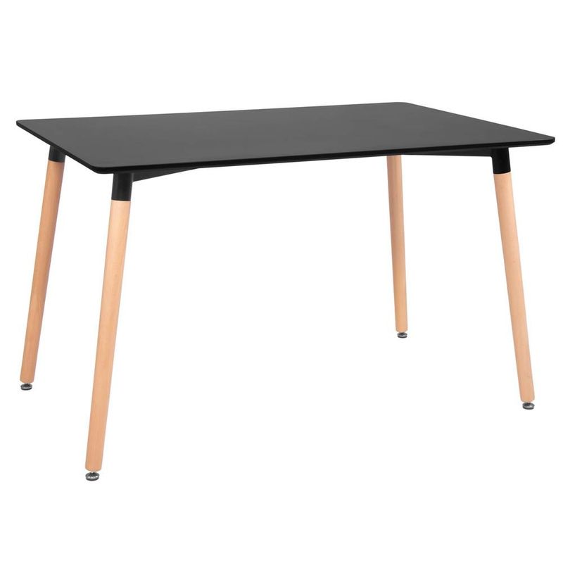 Casa si Gradina - Mobilier - Mese si birouri - Mese living - Masa dining bucatarie, dreptunghiulara, 120x80x74 cm, Blat MDF, Picioare lemn, Negru - Infinity.ro