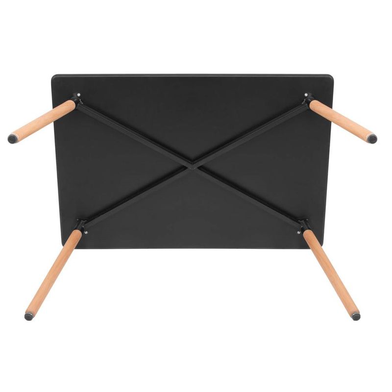 Casa si Gradina - Mobilier - Mese si birouri - Mese living - Masa dining bucatarie, dreptunghiulara, 120x80x74 cm, Blat MDF, Picioare lemn, Negru - Infinity.ro