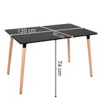 Casa si Gradina - Mobilier - Mese si birouri - Mese living - Masa dining bucatarie, dreptunghiulara, 120x80x74 cm, Blat MDF, Picioare lemn, Negru - Infinity.ro