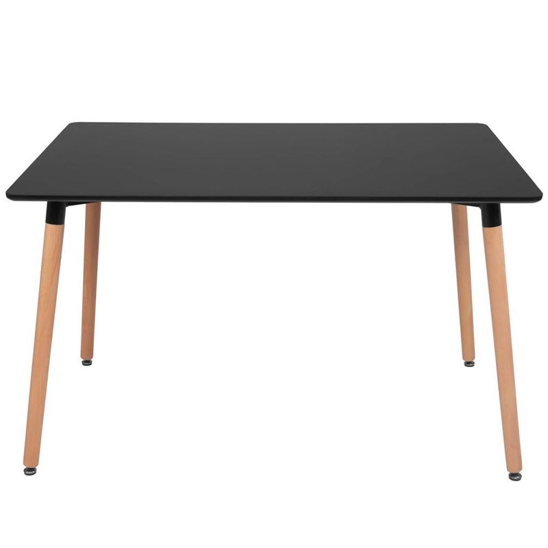 Casa si Gradina - Mobilier - Mese si birouri - Mese living - Masa dining bucatarie, dreptunghiulara, 120x80x74 cm, Blat MDF, Picioare lemn, Negru - Infinity.ro