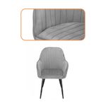 Casa si Gradina - Mobilier - Scaune si fotolii - Scaune - Scaun living tapitat, design modern, catifea, picioare metalice, 85x52x46 cm, gri - Infinity.ro