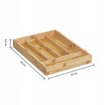 Casa si Gradina - Mobilier - Seturi de mobilier - Seturi bucatarie - Organizator tacamuri 5Five din bambus si MDF cu 5 compartimente, 34x25 cm, maro natural - Infinity.ro