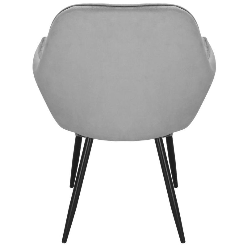 Casa si Gradina - Mobilier - Scaune si fotolii - Scaune - Scaun living tapitat, design modern, catifea, picioare metalice, 85x52x46 cm, gri - Infinity.ro