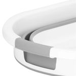 Market - Spalare si intretinere rufe - Uscatoare de rufe si accesorii - Cos de rufe pliabil tip lighean, cu manere, din plastic si silicon, 54x38x23cm, 24litri, gri - Infinity.ro