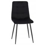 Casa si Gradina - Mobilier - Scaune si fotolii - Scaune - Scaun living tapitat cu catifea, spatar matlasat, 44x54x89 cm, negru - Infinity.ro