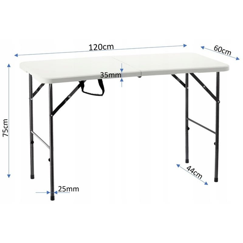 Casa si Gradina - Mobilier - Mese si birouri - Mese living - Masa dreptunghiulara pliabila multifunctionala, 120x75x60cm, alba - Infinity.ro