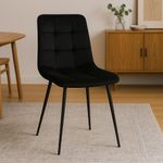 Casa si Gradina - Mobilier - Scaune si fotolii - Scaune - Scaun living tapitat cu catifea, spatar matlasat, 44x54x89 cm, negru - Infinity.ro