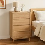 Casa si Gradina - Mobilier - Comode si corpuri - Noptiere - Noptiera Abana cu 4 sertare, PAL si MDF, 60x40x107 cm, bej - Infinity.ro