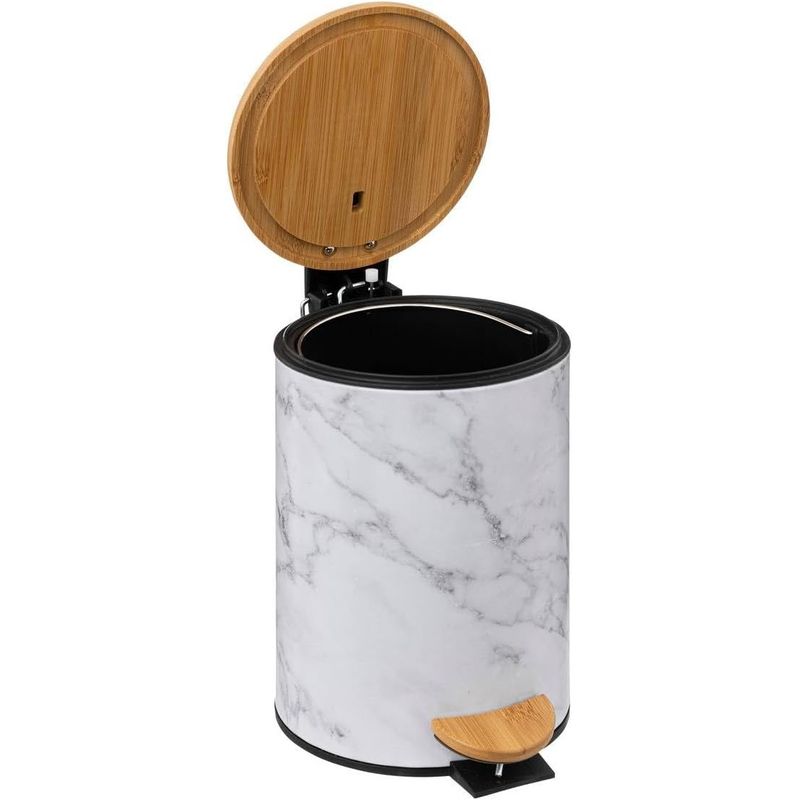 Casa si Gradina - Mobilier - Organizare si depozitare - Cosuri de gunoi - Cos de gunoi cu pedala 5Five Lea cu inchidere soft-close, PP si otel, 17x25 cm, alb - Infinity.ro