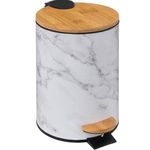 Casa si Gradina - Mobilier - Organizare si depozitare - Cosuri de gunoi - Cos de gunoi cu pedala 5Five Lea cu inchidere soft-close, PP si otel, 17x25 cm, alb - Infinity.ro