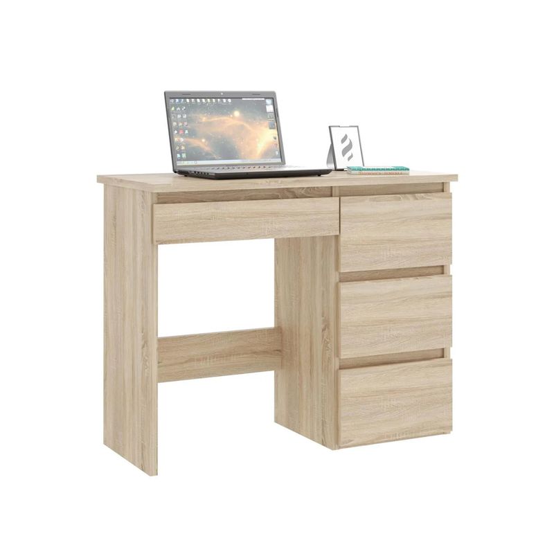 Casa si Gradina - Mobilier - Mese si birouri - Birouri - Birou calculator Beta 3 cu 4 sertare, 94x43x75 cm, finisaj sonoma - Infinity.ro