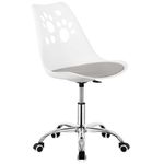 Casa si Gradina - Mobilier - Scaune si fotolii - Scaune - Scaun birou ergonomic, cu sezut din spuma, reglabil pe inaltime, maxim 120 kg, 90x49x48 cm, alb si gri - Infinity.ro