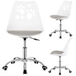 Casa si Gradina - Mobilier - Scaune si fotolii - Scaune - Scaun birou ergonomic, cu sezut din spuma, reglabil pe inaltime, maxim 120 kg, 90x49x48 cm, alb si gri - Infinity.ro