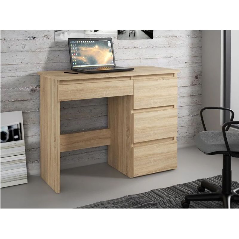 Casa si Gradina - Mobilier - Mese si birouri - Birouri - Birou calculator Beta 3 cu 4 sertare, 94x43x75 cm, finisaj sonoma - Infinity.ro