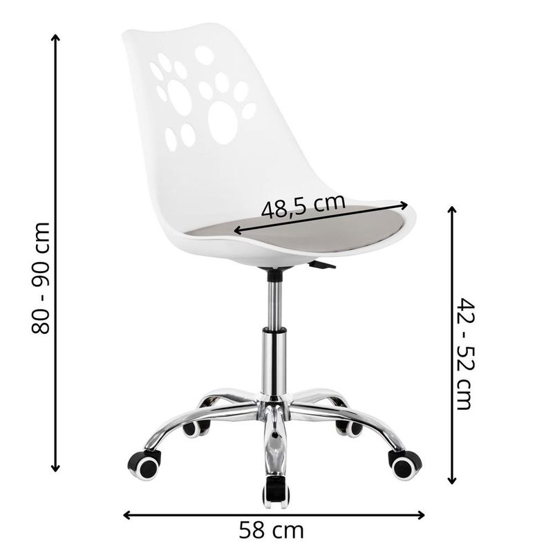 Casa si Gradina - Mobilier - Scaune si fotolii - Scaune - Scaun birou ergonomic, cu sezut din spuma, reglabil pe inaltime, maxim 120 kg, 90x49x48 cm, alb si gri - Infinity.ro