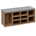 Casa si Gradina - Mobilier - Dulapuri si sifoniere - Dulapuri pantofi - Banca depozitare pantofi 5Five, pentru 8 perechi, sezut tapitat, rafturi detasabile, 105x34x49 cm, bej - Infinity.ro